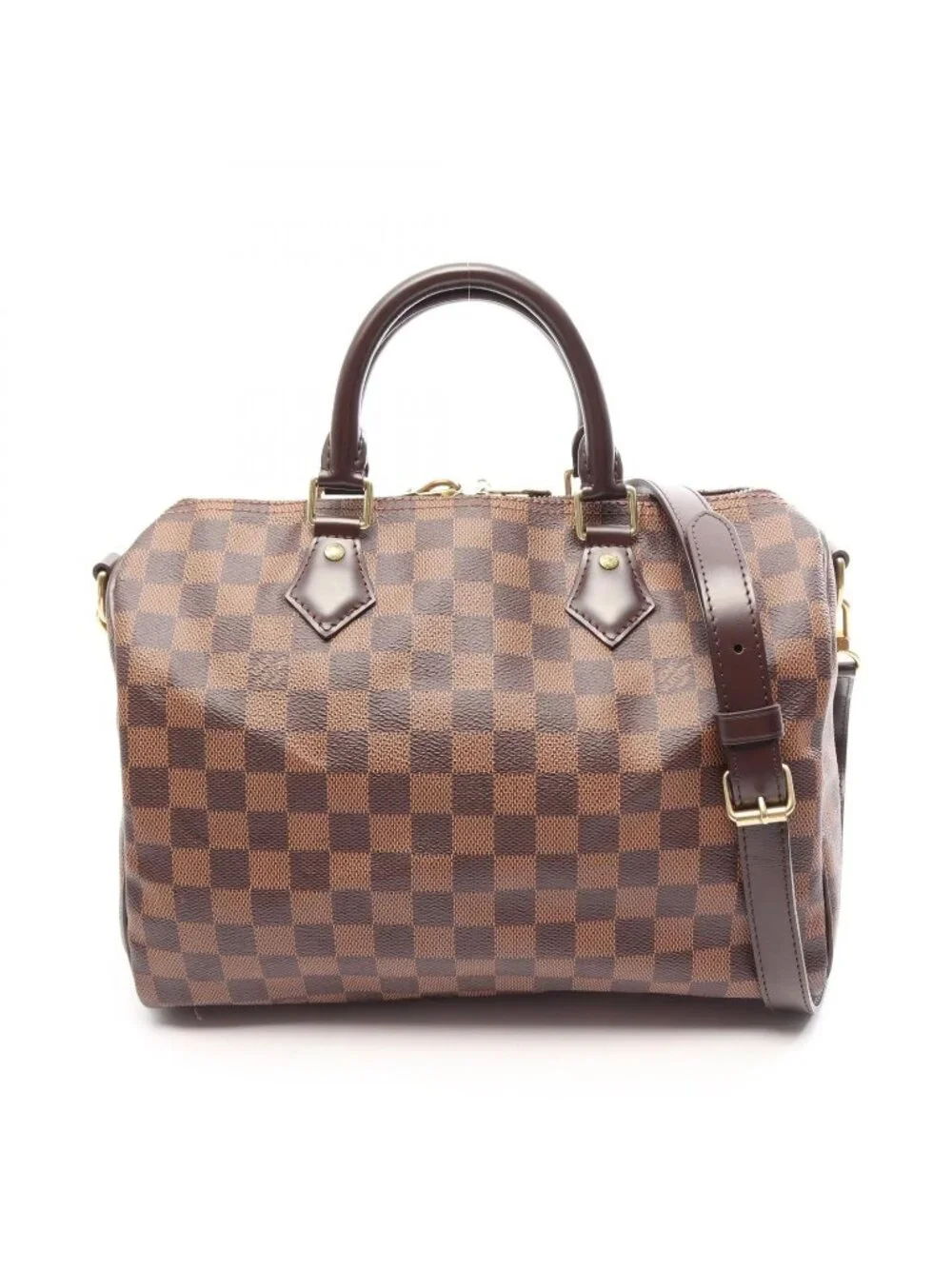 Louis Vuitton Handbag Speedy Bandouliere 30 Damier Ebene 2-Way Canvas Leather